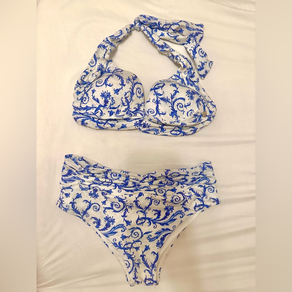 Agua Menta blue and white bikini! Size small